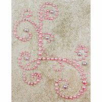 Prima - Say It In Pearls Collection - Self Adhesive Jewel Art - Bling - Corner - Pink, BRAND NEW
