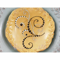 Prima - Say It In Pearls and Crystals Collection - Self Adhesive Jewel Art - Bling - Flourish - Mixed Crystal Bronze, BRAND NEW