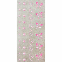 Prima - Say It In Pearls Collection - Self Adhesive Jewel Art - Bling - Border Strips - Pink, BRAND NEW