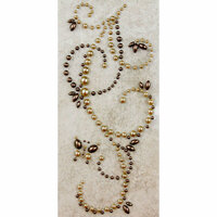 Prima - Say It In Pearls Collection - Self Adhesive Jewel Art - Bling - Butterfly Swirls - Brown