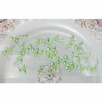 Prima - Say It In Pearls Collection - Self Adhesive Jewel Art - Bling - Leaf Swirls - Green, BRAND NEW