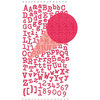 Prima - Textured Alphabet Stickers - Self Adhesive Clear Jewels and Pearls - Peony, BRAND NEW
