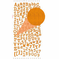 Prima - Textured Alphabet Stickers - Self Adhesive Clear Jewels and Pearls - Orange, BRAND NEW