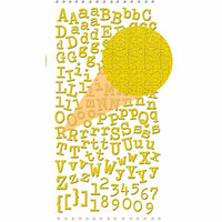 Prima - Textured Alphabet Stickers - Self Adhesive Clear Jewels and Pearls - Yellow, BRAND NEW