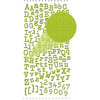 Prima - Textured Alphabet Stickers - Self Adhesive Clear Jewels and Pearls - Lime, BRAND NEW