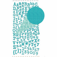 Prima - Textured Alphabet Stickers - Self Adhesive Clear Jewels and Pearls - Teal, BRAND NEW