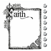 Prima - Clear Acrylic Stamps and Self Adhesive Jewels - Faith, BRAND NEW