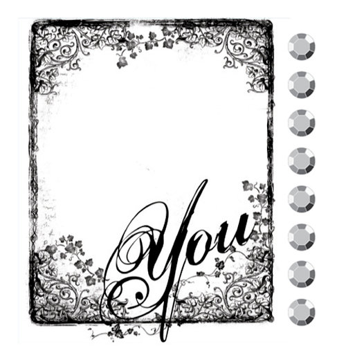Prima - Clear Acrylic Stamps and Self Adhesive Jewels - You, BRAND NEW
