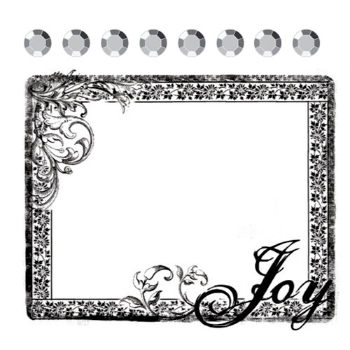 Prima - Clear Acrylic Stamps and Self Adhesive Jewels - Joy, BRAND NEW
