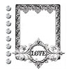 Prima - Clear Acrylic Stamps and Self Adhesive Jewels - Love