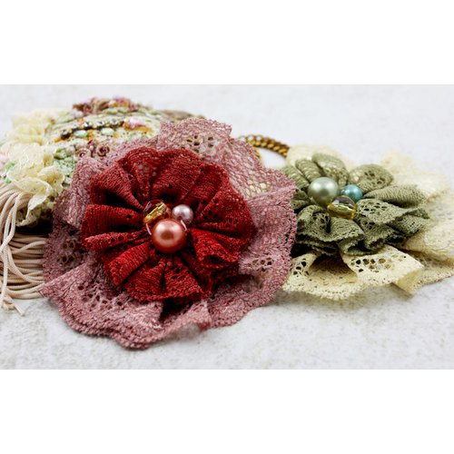 Prima - Jewel Box Collection - Flower Embellishments - Autumn