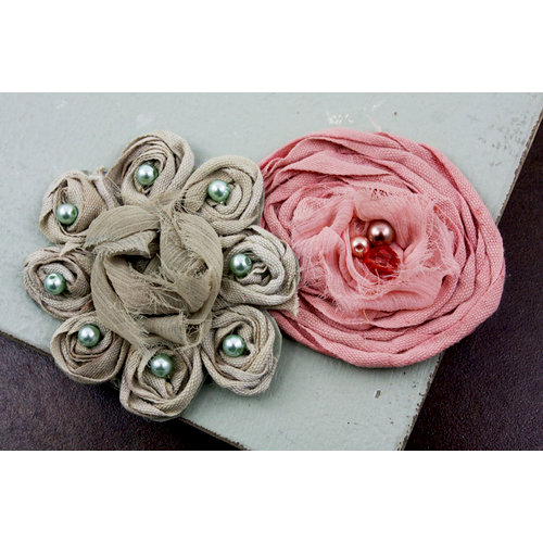 Prima - Romani Rose Collection - Flower Embellishments - Porcelaine, BRAND NEW