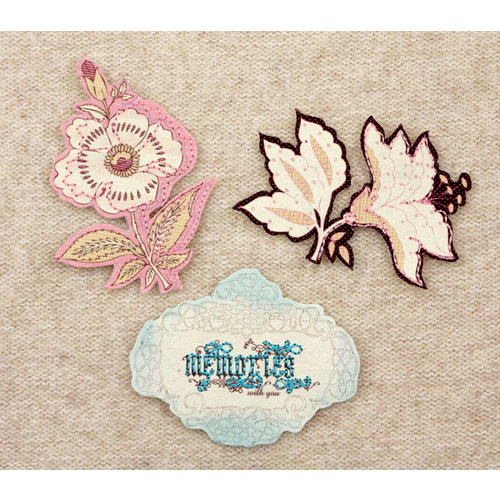 Prima - Art Stitched Charms Collection - Mulberry Embellishments - Memories