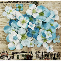 Prima - Painterly Petals Collection - Flower Embellishments - Hydrangeas - Baby Blue