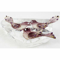 Prima - Holiday Lights Collection - Jeweled Bird Embellishments - Purple, CLEARANCE
