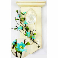 Prima - Cherry Blossom Branch Collection - Flower Embellishments - Blue