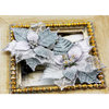 Prima - Holiday Lights Collection - Flower Embellishments - Poinsettias - Silver Mist, CLEARANCE