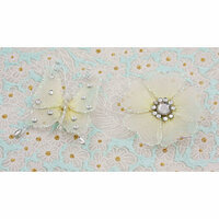 Prima - Gossamer Wings Collection - Jeweled Butterfly and Flower Embellishments - Crystal, CLEARANCE