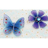 Prima - Gossamer Wings Collection - Jeweled Butterfly and Flower Embellishments - Deep Sky, BRAND NEW