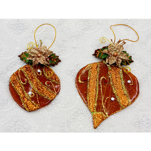 Prima - Holiday Lights Collection - Christmas - Scrapbook Ornaments - Sheer Copper
