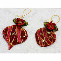 Prima - Holiday Lights Collection - Christmas - Scrapbook Ornaments - Ruby Sparkle, CLEARANCE