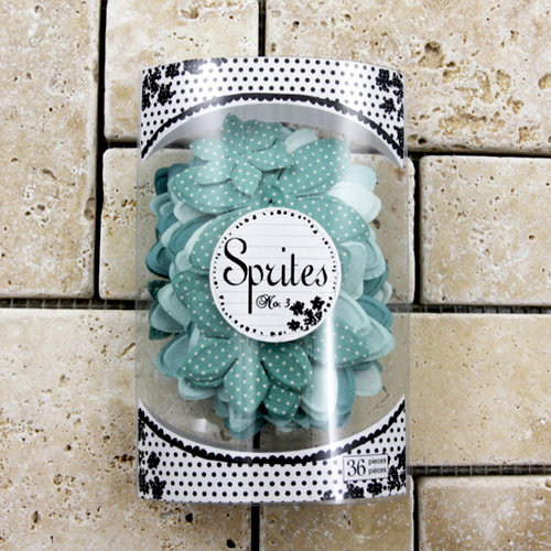 Prima - Sprites 3 Antique Collection - Assorted Flowers - Teal