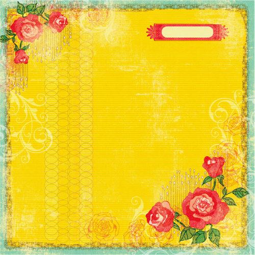 Prima - Specialty Paper Collection - 12 x 12 Embroidered Paper - Aurora Rose