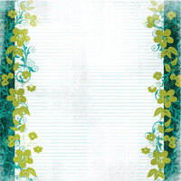 Prima - Specialty Paper Collection - 12 x 12 Embroidered Paper - Lemon Lime Breezes