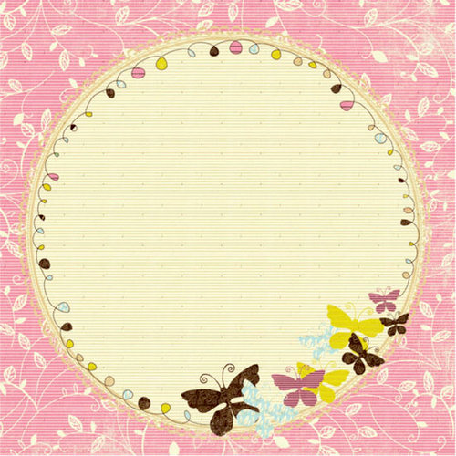 Prima - Specialty Paper Collection - 12 x 12 Embroidered Paper - Floozy Frame