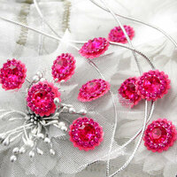Prima - Sultan Collection - Bling - Flower Center Embellishments - Fuchsia