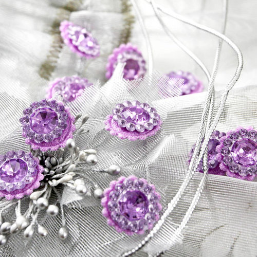 Prima - Sultan Collection - Bling - Flower Center Embellishments - Lavender