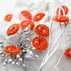 Prima - Sultan Collection - Bling - Flower Center Embellishments - Orange, CLEARANCE