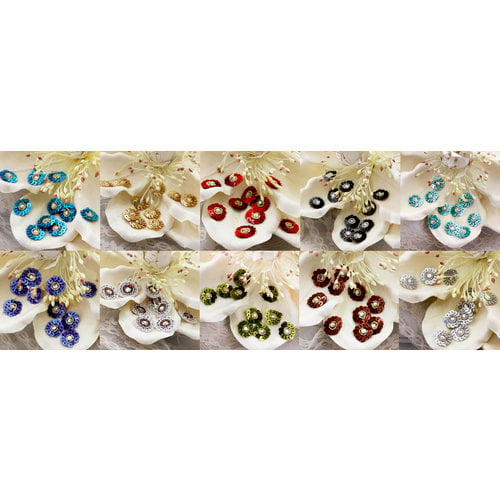 Prima - Raja Collection - Bling - Flower Center Embellishments - Assorted