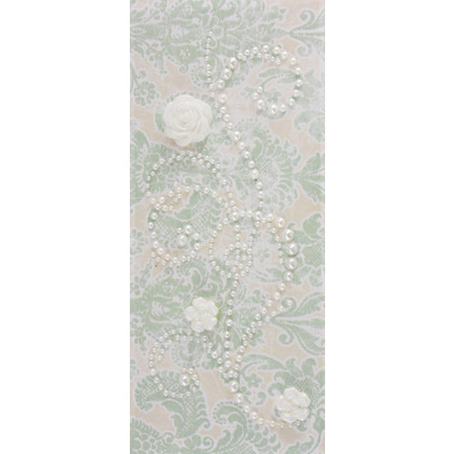 Prima - Say It In Pearls Collection - Self Adhesive Jewel Art - Bling - Fairy Dust with Flowers - Cream, CLEARANCE