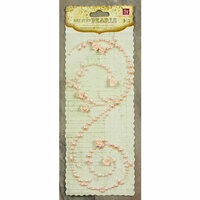 Prima - Say It In Pearls Collection - Self Adhesive Jewel Art - Bling - Swirl with Roses - Light Pink, CLEARANCE