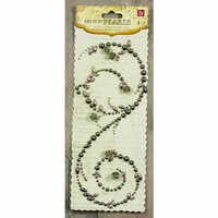 Prima - Say It In Pearls Collection - Self Adhesive Jewel Art - Bling - Swirl with Roses - Gray, CLEARANCE