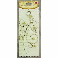 Prima - Say It In Pearls Collection - Self Adhesive Jewel Art - Bling - Flourish with Roses - Light Brown, CLEARANCE