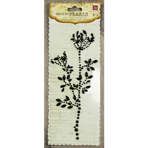 Prima - Say It In Pearls Collection - Self Adhesive Jewel Art - Bling - Flower Stem - Black, CLEARANCE