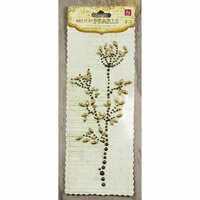 Prima - Say It In Pearls Collection - Self Adhesive Jewel Art - Bling - Flower Stem - Brown, CLEARANCE