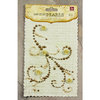 Prima - Say It In Pearls Collection - Self Adhesive Jewel Art - Bling - Swirl 2 with Roses - Brown