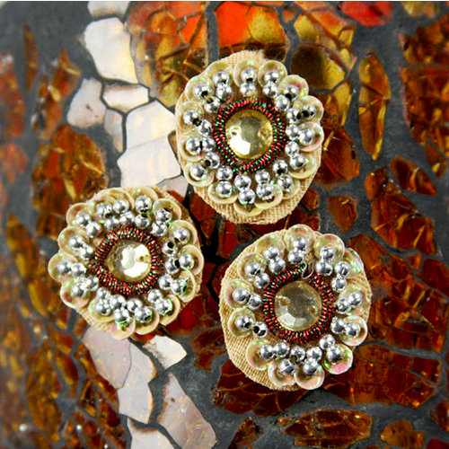 Prima - Dynasty Collection - Bling - Flower Center Embellishments - Citrine, CLEARANCE