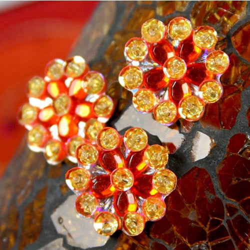 Prima - Monarch Collection - Bling - Flower Center Embellishments - Flame, CLEARANCE