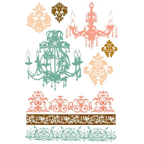 Prima - Clear Acrylic Stamps and Self Adhesive Jewels - Cantaria