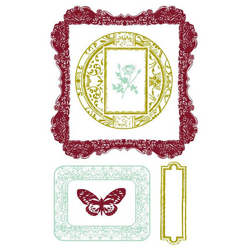 Prima - Clear Acrylic Stamps and Self Adhesive Jewels - Cornell