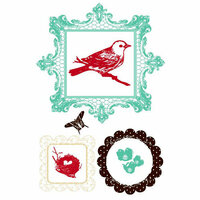 Prima - Clear Acrylic Stamps and Self Adhesive Jewels - Audubon, CLEARANCE