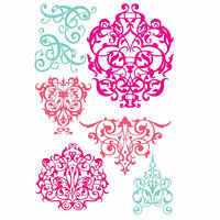 Prima - Clear Acrylic Stamps and Self Adhesive Jewels - Iron Works, CLEARANCE