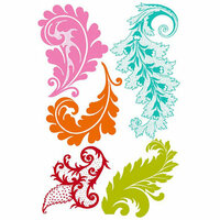Prima - Clear Acrylic Stamps and Self Adhesive Jewels - Green Leaf 2, CLEARANCE