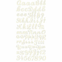Prima - Shabby Chic Collection - Gem Alphabet Stickers - Cream, CLEARANCE