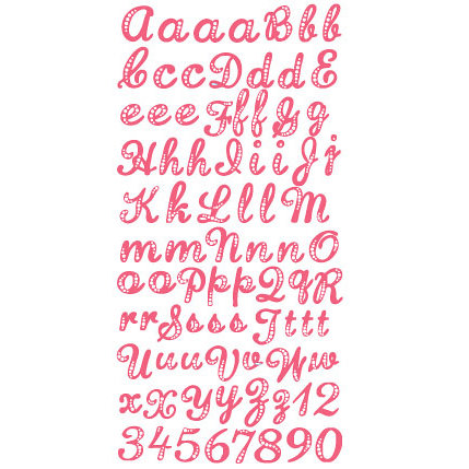 Prima - Strawberry Kisses Collection - Gem Alphabet Stickers - Pink, CLEARANCE