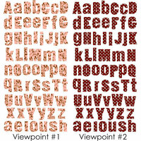 Prima - 3 Dimensional Alphabet Stickers - Mauve and Brown